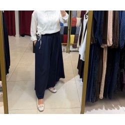 Pantolon Etek - Beli Lastikli Krep Kumaş